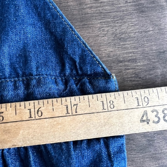 J Michelle Denim Dress Two Pockets Side Button Sleeveless Sz 13/14 Vintage USA - Picture 6 of 10